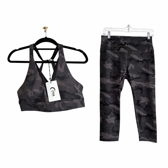 ZYIA Tops - ZYIA size 8/10 medium Gray Camo Activewear Set NWT *the pants are NWOT*